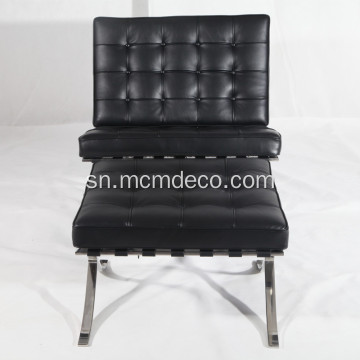 Knoll Barcelona Leather Levunge Chigaro Kuberekerwa